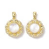 Rack Plating Brass Pave Clear Cubic Zirconia Pendants KK-K360-04G-1