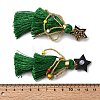 304 Stainless Steel Star Tassel Stud Earrings EJEW-D344-01-3