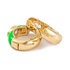 Rack Plating Brass Cubic Zirconia Enamel Earrings EJEW-S219-14G-01-2