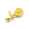 Brass Enamel Fruits Pendant Decoration HJEW-P020-01C-G-2