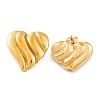 Ion Plating(IP) Heart 304 Stainless Steel Stud Earrings for Women EJEW-L272-033G-02-2