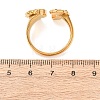 304 Stainless Steel Rhinestone Cuff Open Rings RJEW-E302-04G-3