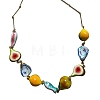 Ocean Resin Fruit Fish Link Chain Necklaces with Alloy Bar Links for Women WG7A601-01-6