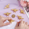 6Pcs Bees Alloy Brooches for Backpack Clothes JEWB-PH0001-48-3