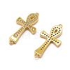 Brass Micro Pave Grade AAA Cubic Zirconia Links ZIRC-G100-21G-NR-1