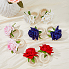 HOBBIESAY 8Pcs 4 Style Artificial Rose Polyseter Napkin Rings DJEW-HY0001-02-3