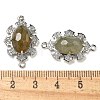 Natural Labradorite Faceted Oval Connector Charms G-G181-06P-07-3