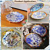 Flower Printed Natural Shell Jewelry Plates AJEW-WH0796-37-5