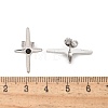 Cross 304 Stainless Steel Stud Earrings EJEW-F361-07P-3