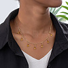 Alloy Topaz Rhinestone Teardrop Pendant Bib Necklaces FS-WG07C6E-01-2