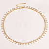 Brass Pave Cubic Zirconia Horse Eye Fringe Tennis Necklaces for Women WG35F58-02-1