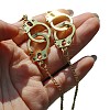 Handcuffs Alloy Curb Chain Dangle Stud Earrings FS-WG10D04-02-3