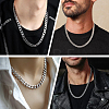 1Pc 304 Stainless Steel Cuban Link Chain Necklaces for Men Women NJEW-SP0001-23F-7