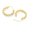 Rack Plating Brass Leaf Wreath Hoop Earrings with Plastic Pearl Beaded EJEW-Q779-05G-2