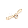 Brass Micro Pave Clear Cubic Zirconia Toggle Clasps Parts KK-U051-05G-3