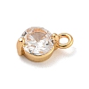 Flat Round Brass Micro Pave Cubic Zirconia Charms KK-Z072-02KCG-01-2