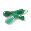 Brass Enamel Pendants KK-E093-03G-K-01-2