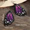 Bohemian Style Green Butterfly Wing Glass Bead Handmade Dangle Earrings GG1438-5