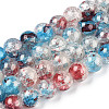 Baking Paint Crackle Glass Bead Strands X1-DGLA-R053-03I-1