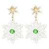 Christmas Snowflake Glass Seed Braided Dangle Earrings EJEW-MZ00233-01-1