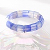 Square Natural Banded Agate(Dyed & Heated) Beaded Stretch Bracelets for Women Men GG-CBA9ACE-B14-2