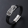 Punk Braided PU Leather Cord Bracelets IC2767-1-1