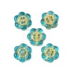 Baking Paint and Golden Metal Enlaced Glass Beads DGLA-T004-10H-1