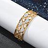 Ion Plating(IP) 304 Stainless Steel Hinged Bangles with Polymer Clay Rhinestones for Women BJEW-Z080-05G-3