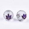 Autumn Theme Electroplate Transparent Glass Beads EGLA-S178-01D-2