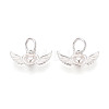 925 Sterling Silver Heart with Angel Wings Charms STER-T009-13S-2