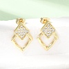 Brass Micro Pave Cubic Zirconia Stud Earrings KK-CBA5B62-03A-G-1