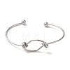 Non-Tarnish Ion Plating(IP) 304 Stainless Steel Open Cuff Bangles for Women BJEW-Z071-02P-2