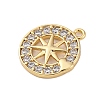 Brass Micro Pave Cubic Zirconia Pendants KK-P289-05G-2