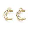 Brass Micro Pave Clear Cubic Zirconia Charms ZIRC-T015-001G-NF-2