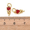 Valentine's Day Brass Micro Pave Red Cubic Zirconia Charms CU-E003-17G-B-3