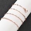 Brass Dapped Chains Necklaces for Women NJEW-D302-23RG-1