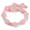 Natural Rose Quartz 3-Hole Guru Beads Strands G-H064-E01-01-3