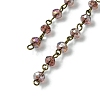 Handmade Electroplate Glass Faceted Rondelle Beads Chains for Necklaces Bracelets Making AJEW-JB00147-4