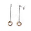 304 Stainless Steel Dangle Stud Earrings EJEW-H367-15P-2