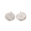 Tarnish Resistant 304 Stainless Steel Flat Round Stud Earring Settings X-STAS-I017-01-2