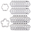 120Pcs 2 Styles Alloy Bead Frame FIND-FH0016-61-1