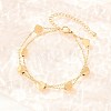 304 Stainless Steel Heart Link Double Layers Bracelets BJEW-D460-07G-2