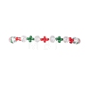 Christmas Handmade Glass Seed & Glass Braided Bead Bracelet BJEW-MZ00249-03-5