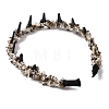 Plastic with Polyester Hair Bands OHAR-B007-04B-4
