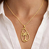 304 Stainless Steel Outline Island Coconut Tree Pendant Necklaces for Women WGA9425-01-1