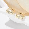 Brass Clear Cubic Zirconia Hoop Earrings EJEW-Q014-25G-5