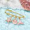 Marine Theme Pendant Alloy Enamel Brooches JEWB-BR00143-02-4