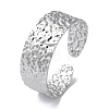 Non-Tarnish 304 Stainless Steel Texured Flat Cuff Bangle for Women BJEW-Q770-03P-1