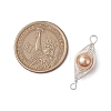 Copper Wire Wrapped Shell Pearl Connector Charms PALLOY-JF03114-01-2