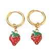 Fruit 304 Stainless Steel Enamel Hoop Dangle Earrings EJEW-T059-01A-4